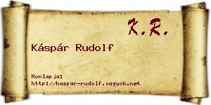 Káspár Rudolf névjegykártya
